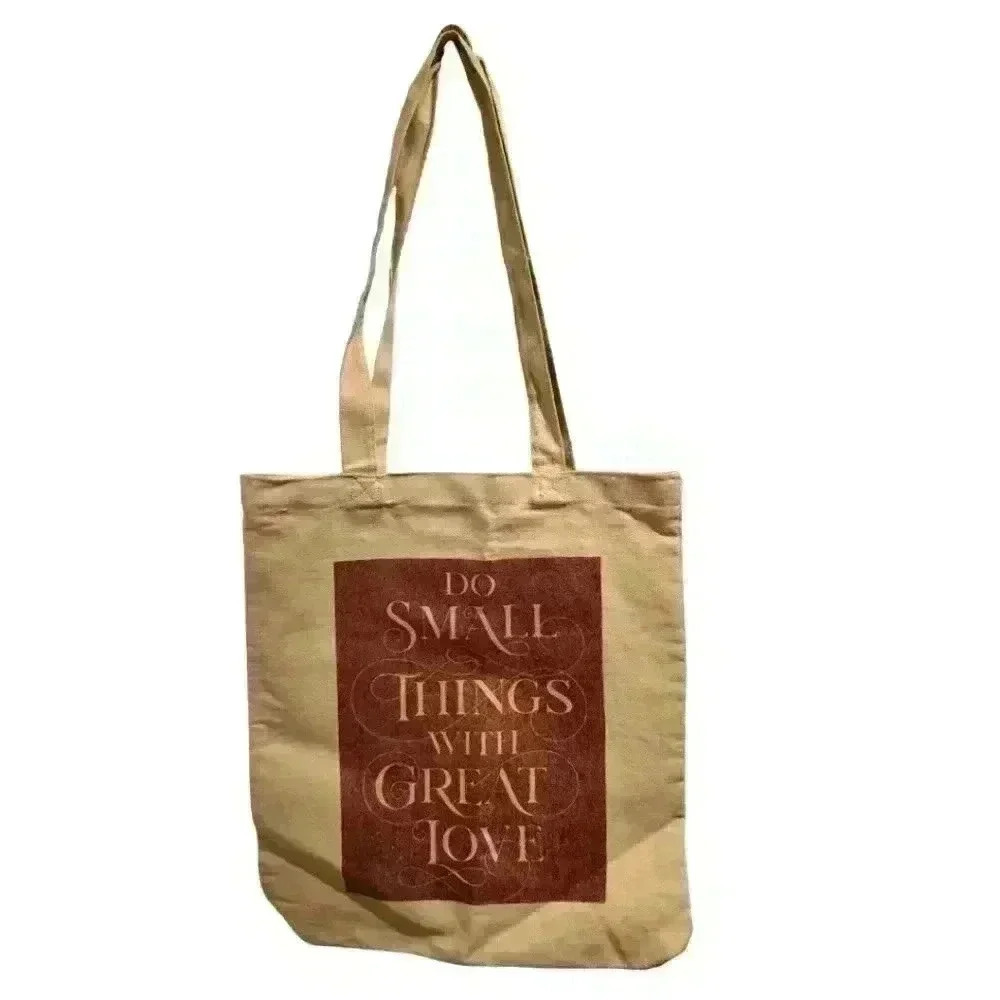 Vintage inspired  recyled canvas tote bag - Picture 2 of 3